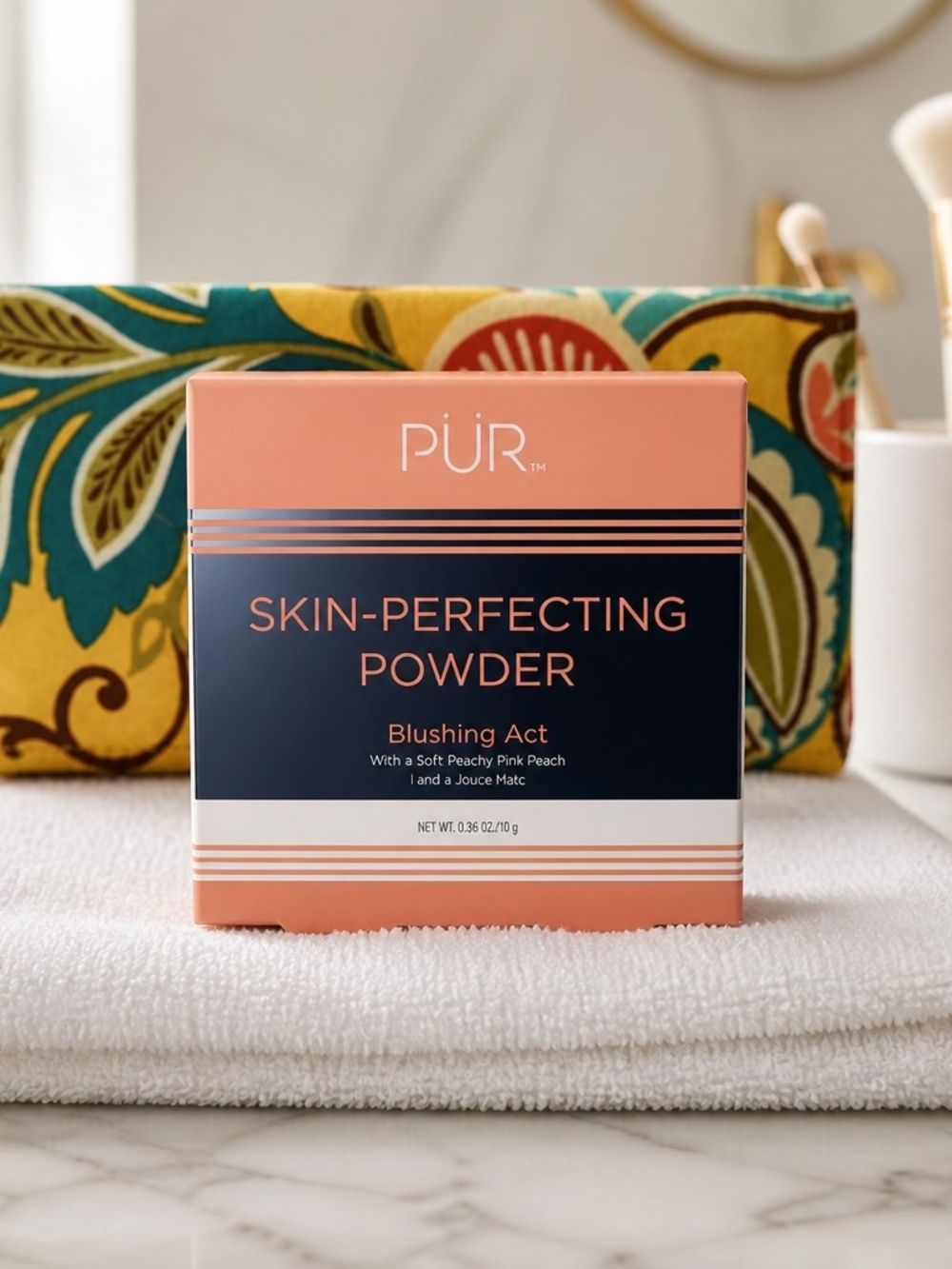 PÜR Skin-Perfecting Powder Blushing Act Matte Blush Pretty In Peach New Sealed